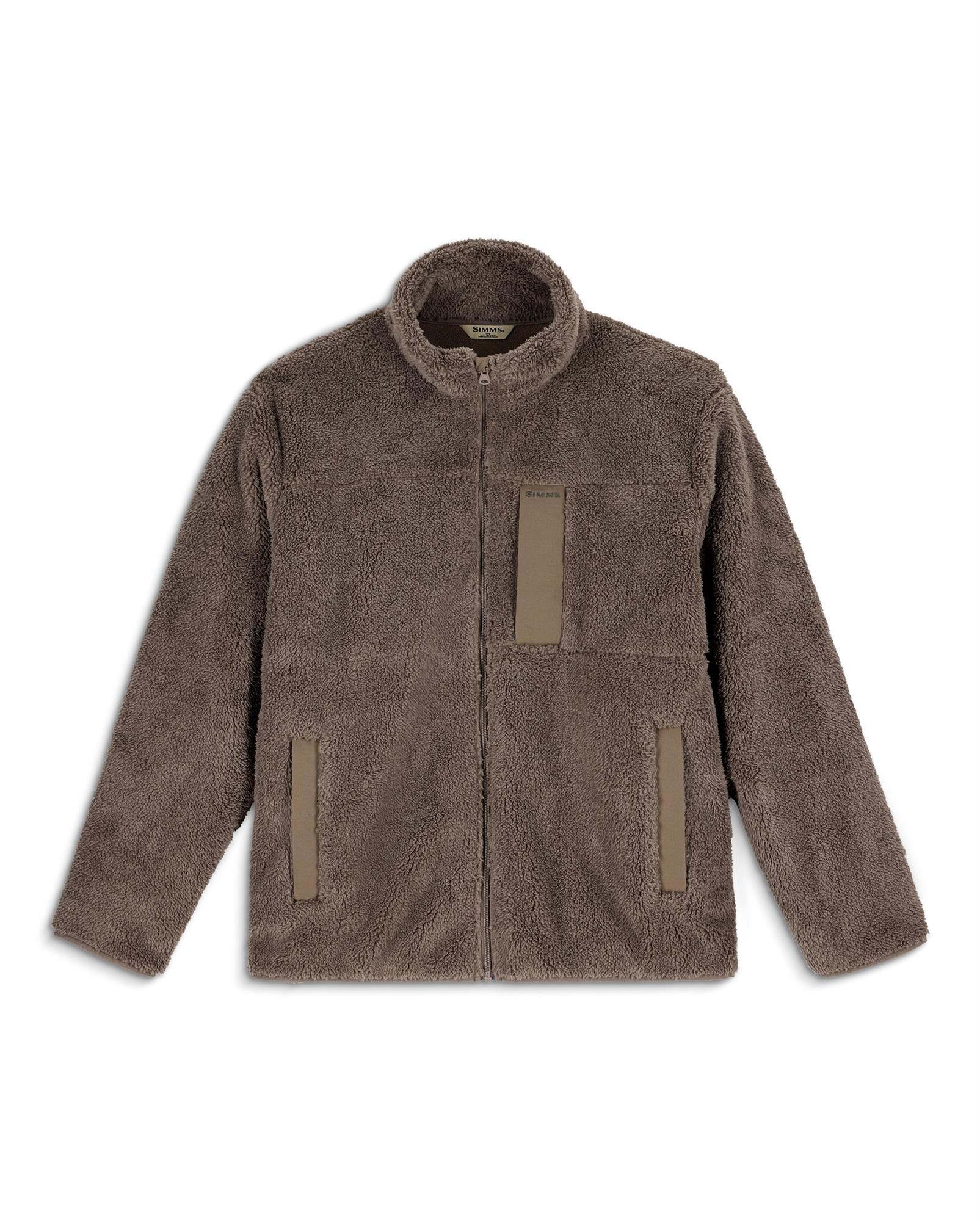 Sturgeon color Simms Coldweather Fleece front view with warm high-pile fleece material