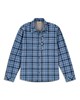 Outdoor fishing flannel shirt jacket with fleece lining