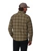 Men’s fleece-lined outdoor flannel shirt jacket rear view
