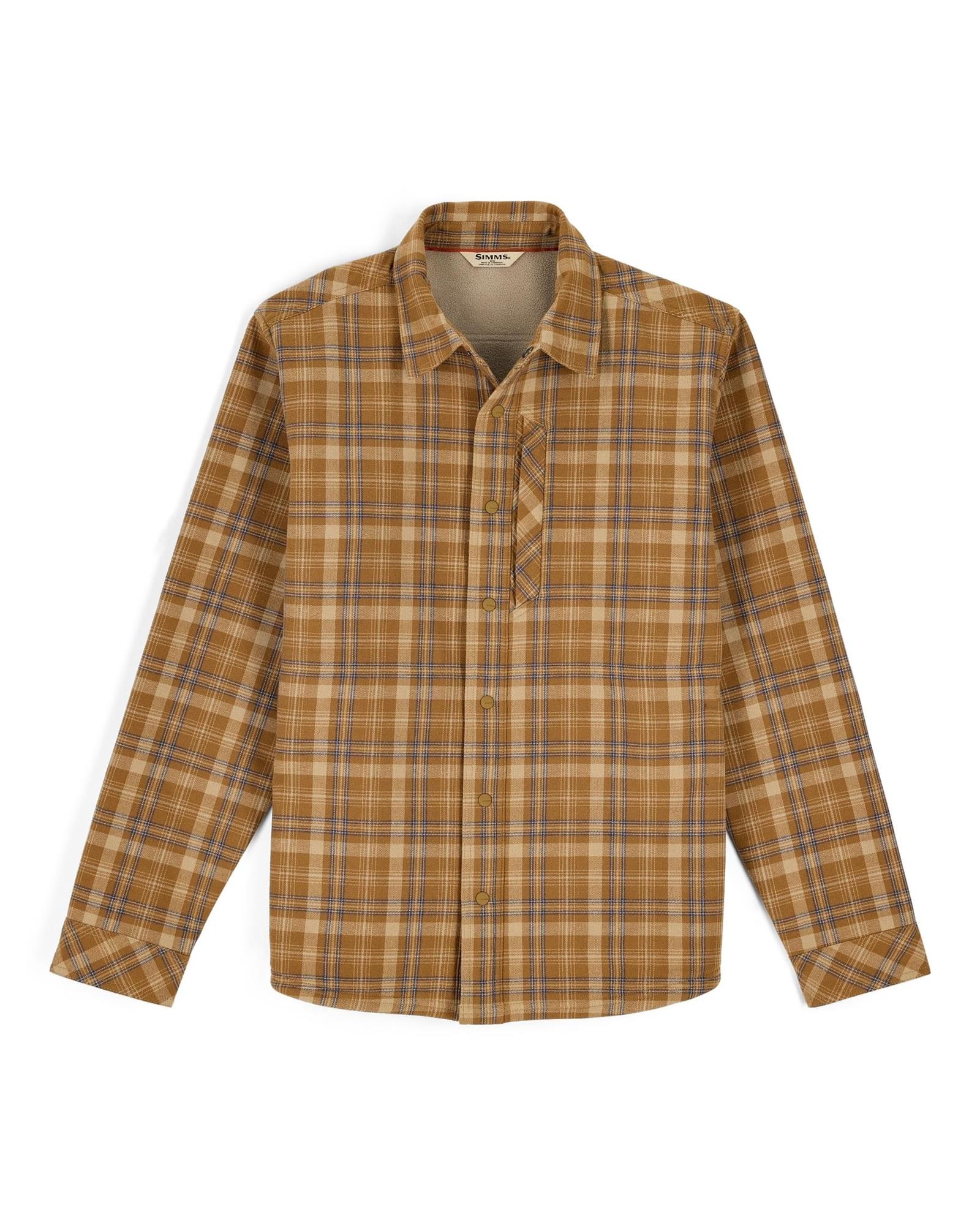 Men’s heavyweight plaid flannel jacket with fleece lining