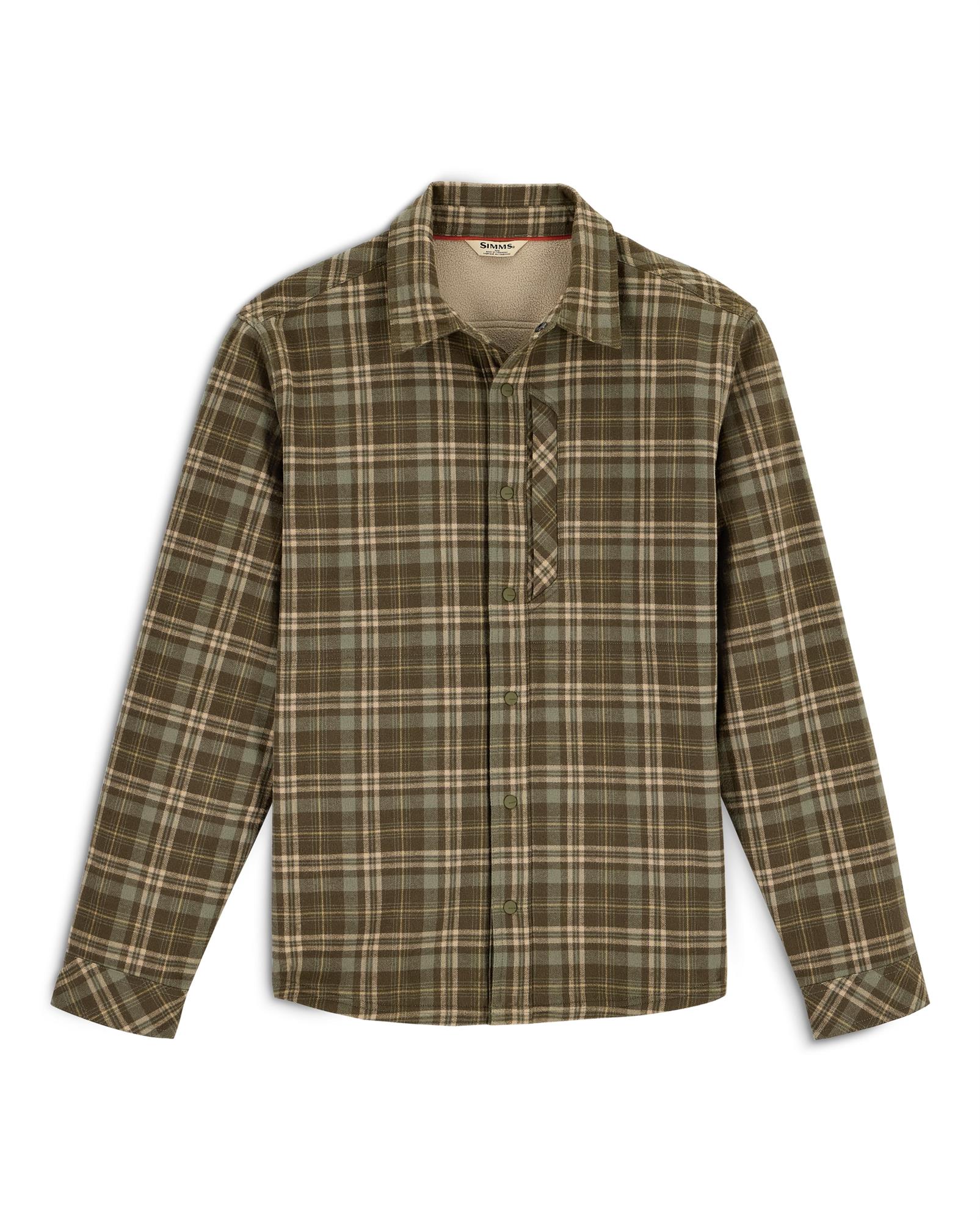 Men’s fleece-lined plaid flannel for fishing and outdoors