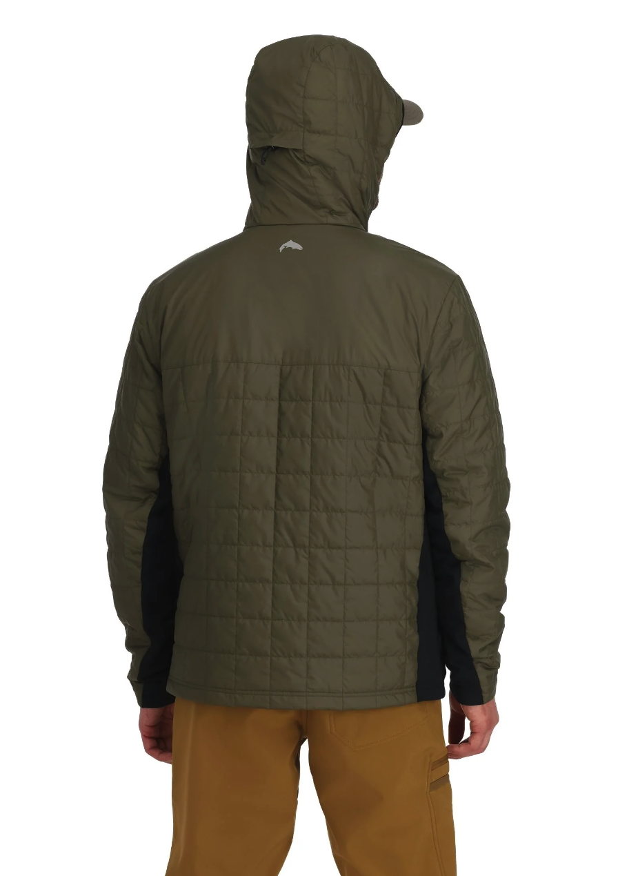 Simms PrimaLoft-insulated jacket with stretch fabric for cold-weather fishing.