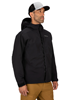Angle view of model wearing Simms Freestone Wading Jacket Black