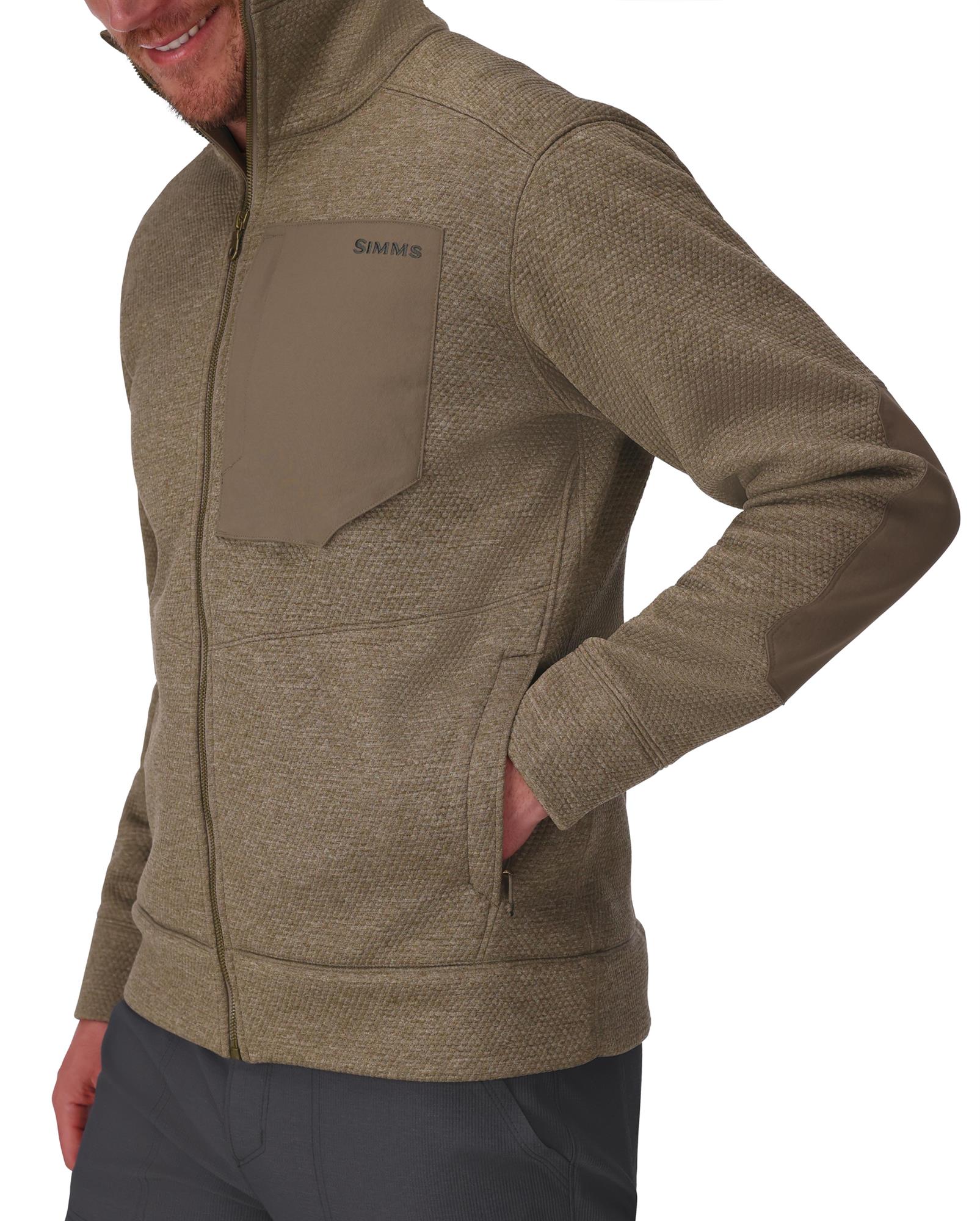 Outdoor fishing fleece jacket with secure storage