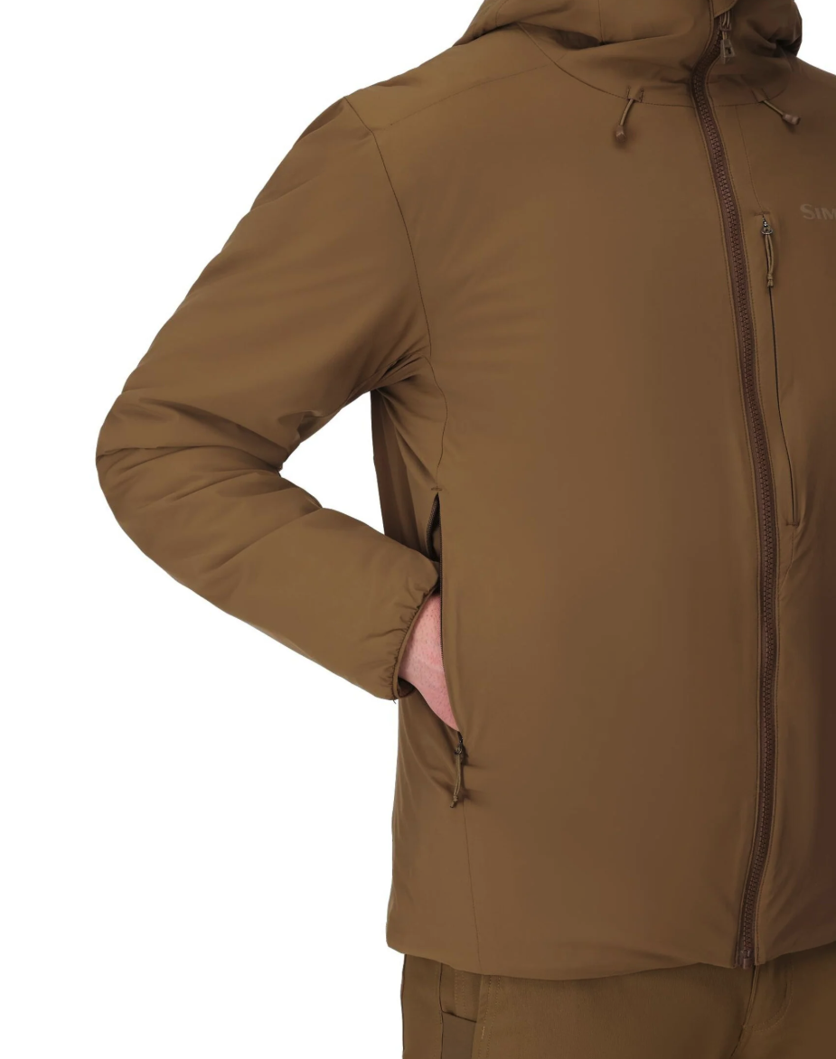Hand in hand pocket of Simms Midstream Hooded Jacket