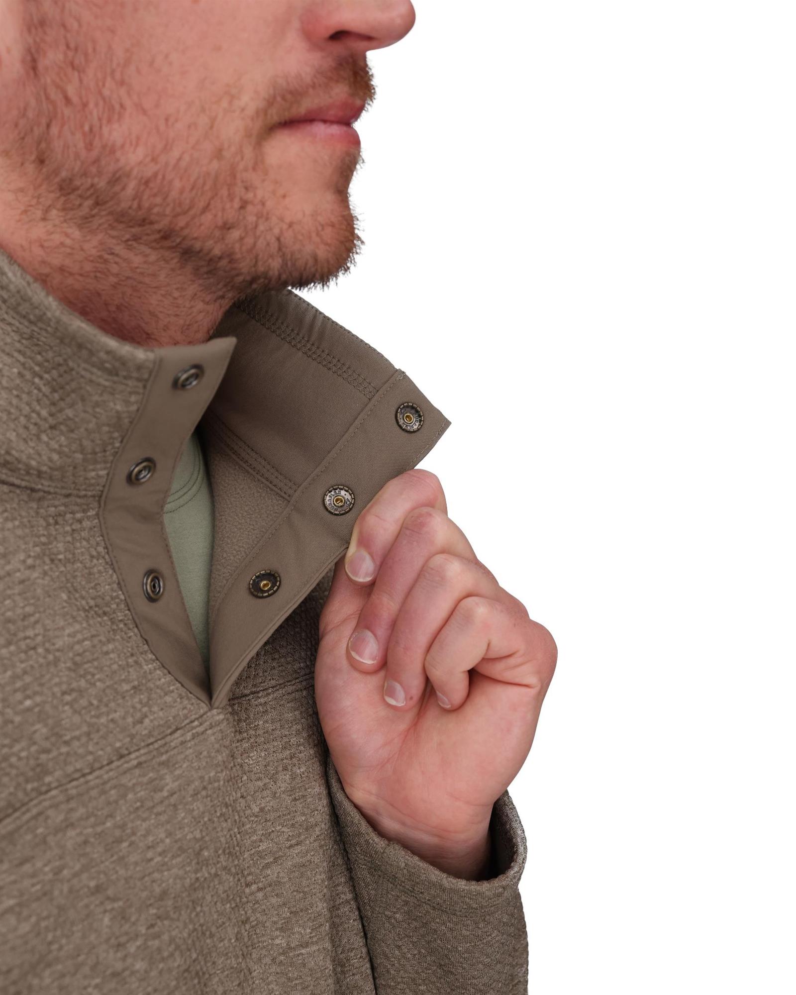 Men’s outdoor fishing pullover with snap collar