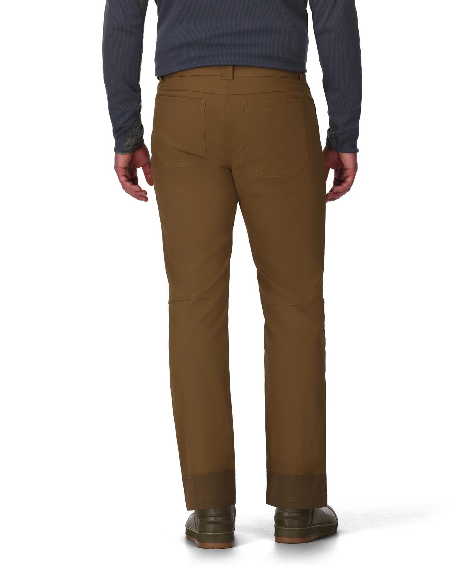 Men’s hiking and camping pants with drop-in back pockets and reinforced cuffs for outdoor boots