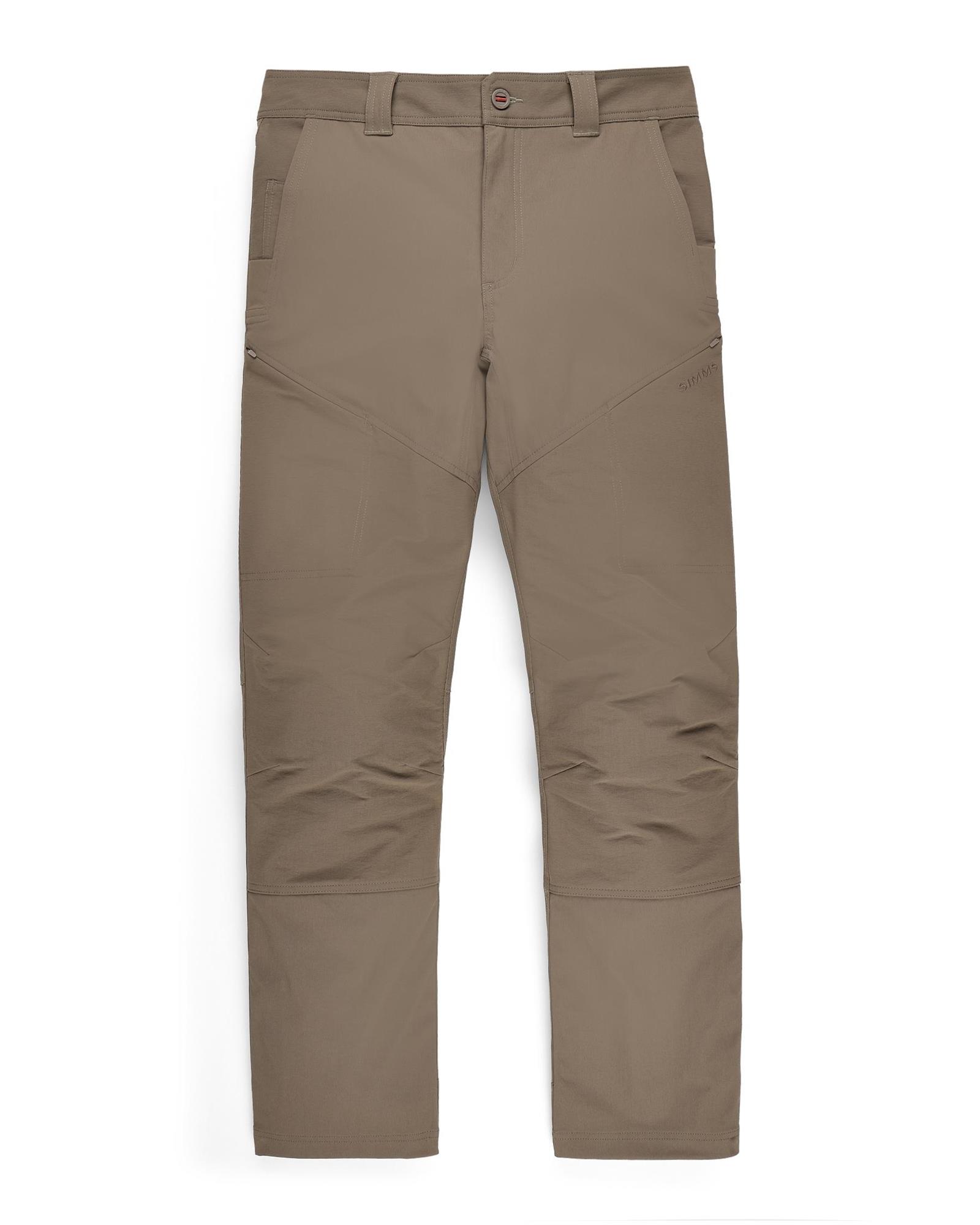 Men’s Simms Confluence outdoor pants with reinforced knees and water-resistant DWR overlays