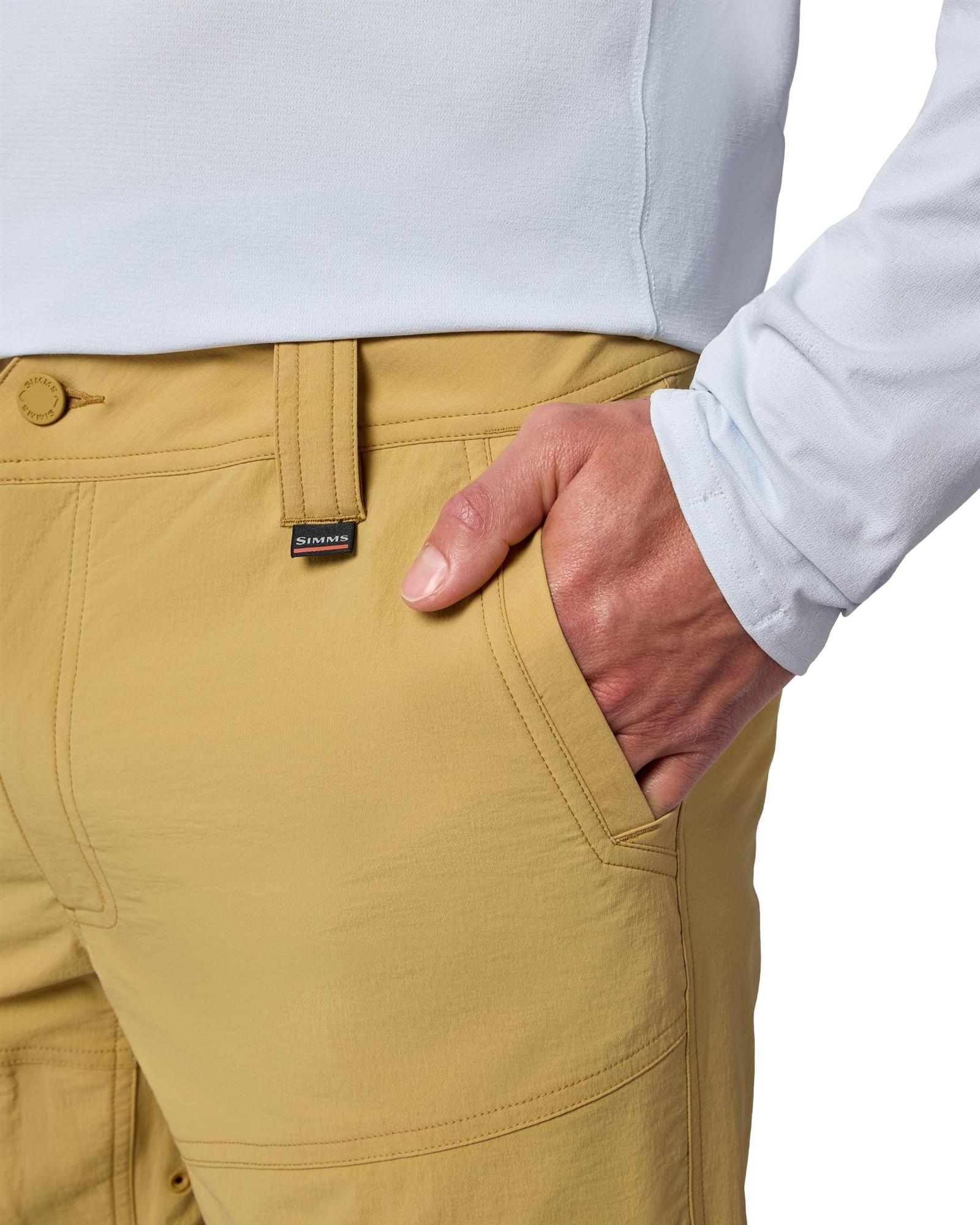 Simms Guide Pants hand pocket detail mesh lined quick drying outdoor pants