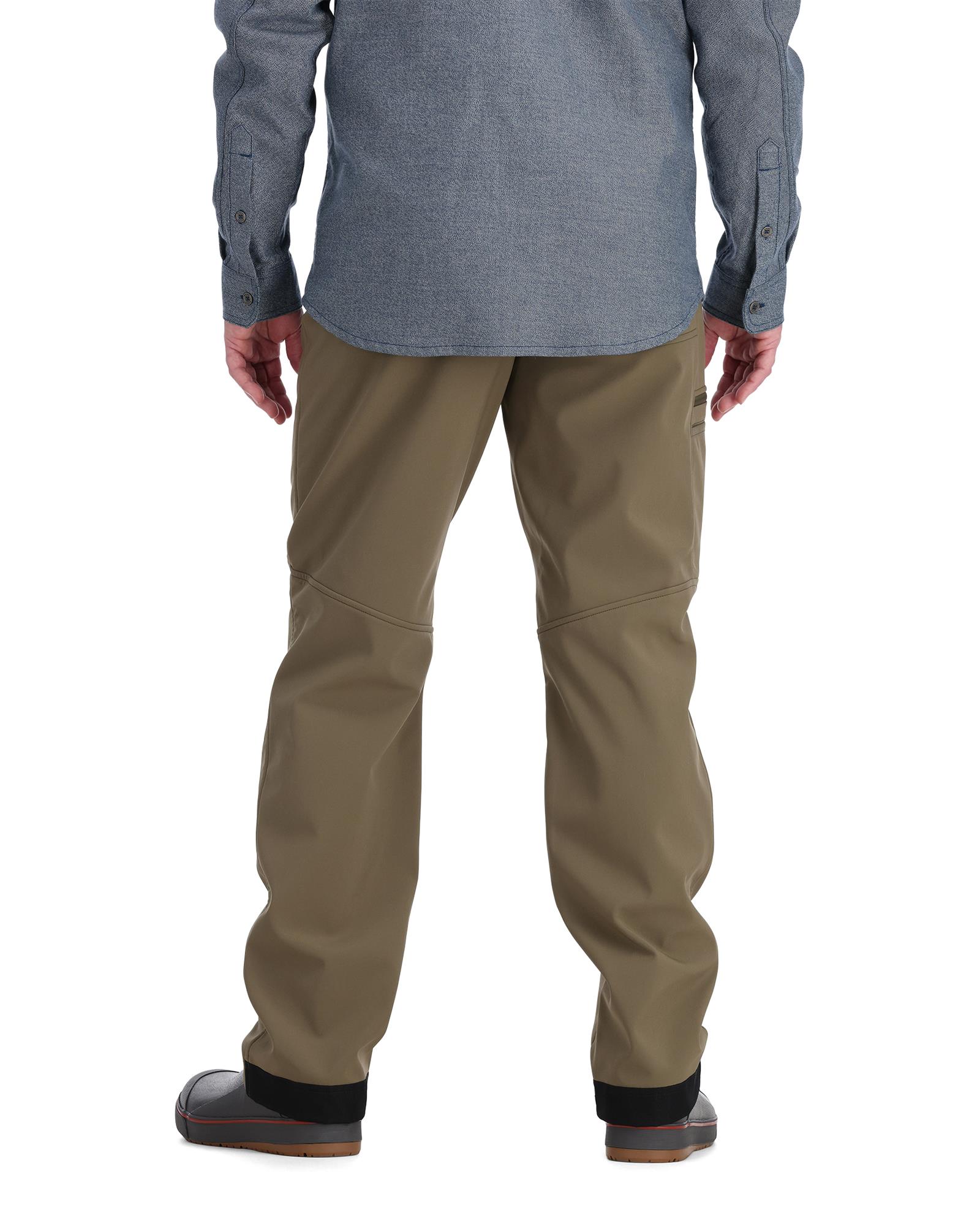Simms Rogue Softshell Pants rear view stretch softshell pants with articulated knee design