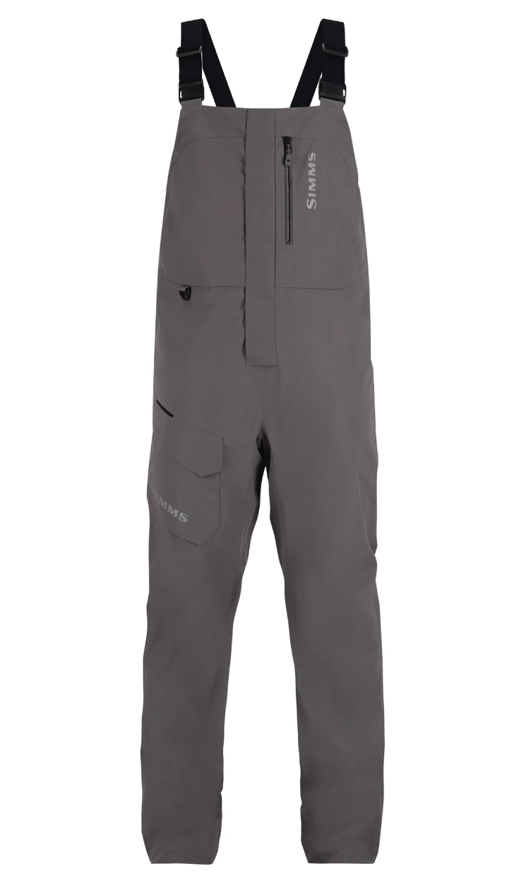 Simms Challenger Bibs feature a two-layer waterproof, breathable fabric for reliable protection.