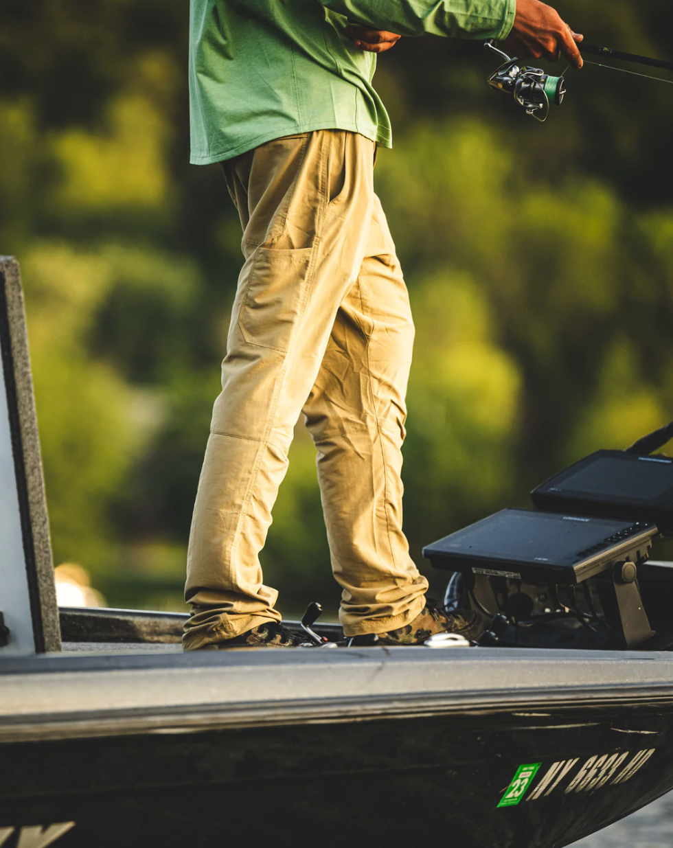 Durable Simms Superlight Pant with stretch fabric for mobility.