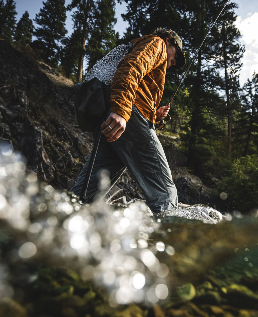 Water-resistant Simms Superlight Pant ideal for wet conditions.
