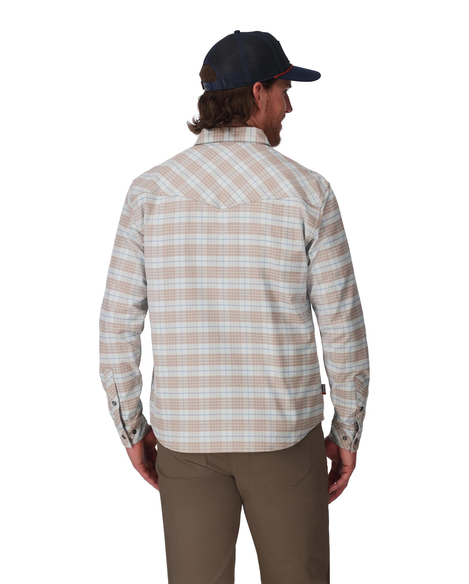 Outdoor western-style fishing flannel shirt back profile