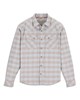 Lightweight pearl snap fishing shirt in grey plaid
