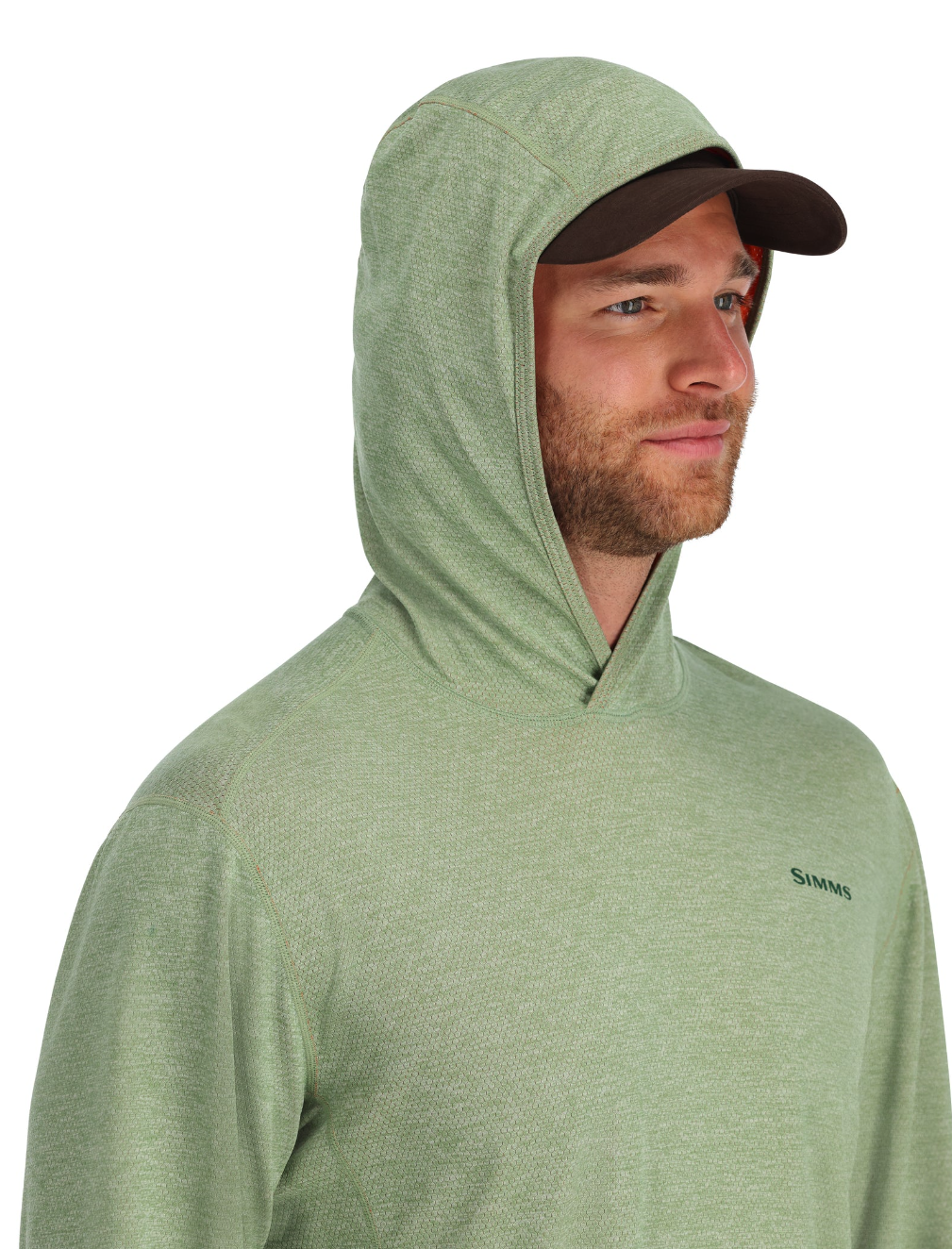 Bug-repellent Simms hoody with moisture-wicking fabric, in stock today.
