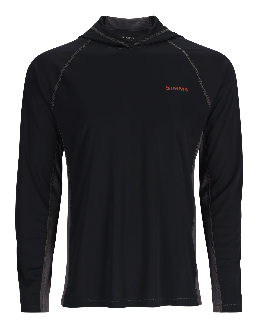 Simms Challenger Solar Hoody for sale online is a super comfortable UPF rated fishing sun protection shirt.