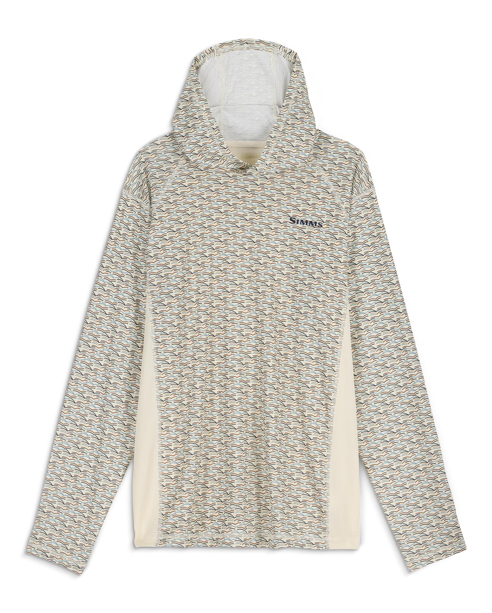 Simms Challenger Solar Hoody Wave Tallow performance fishing sun shirt with hood UPF 30+