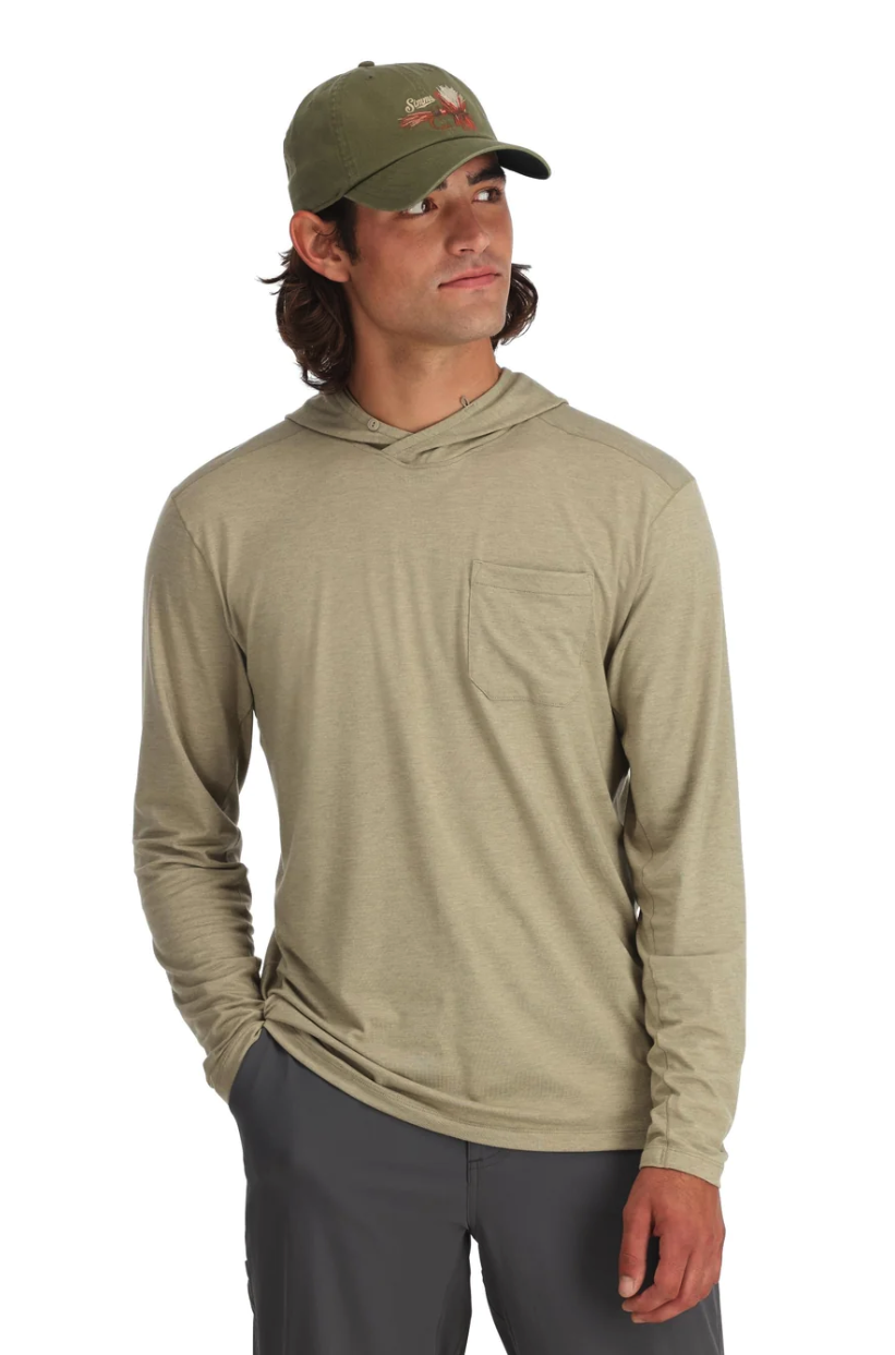 Stretchy fabric Simms Glades Hoody for mobility