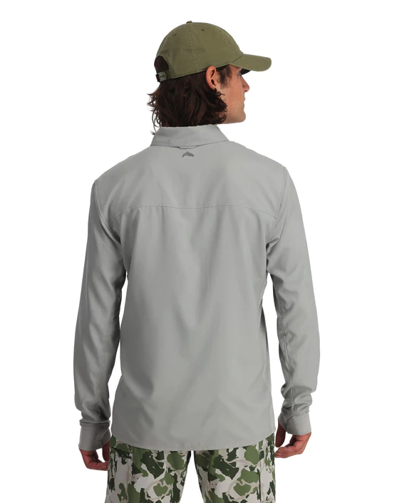 Breathable Simms Intruder shirt with chest pockets for storage