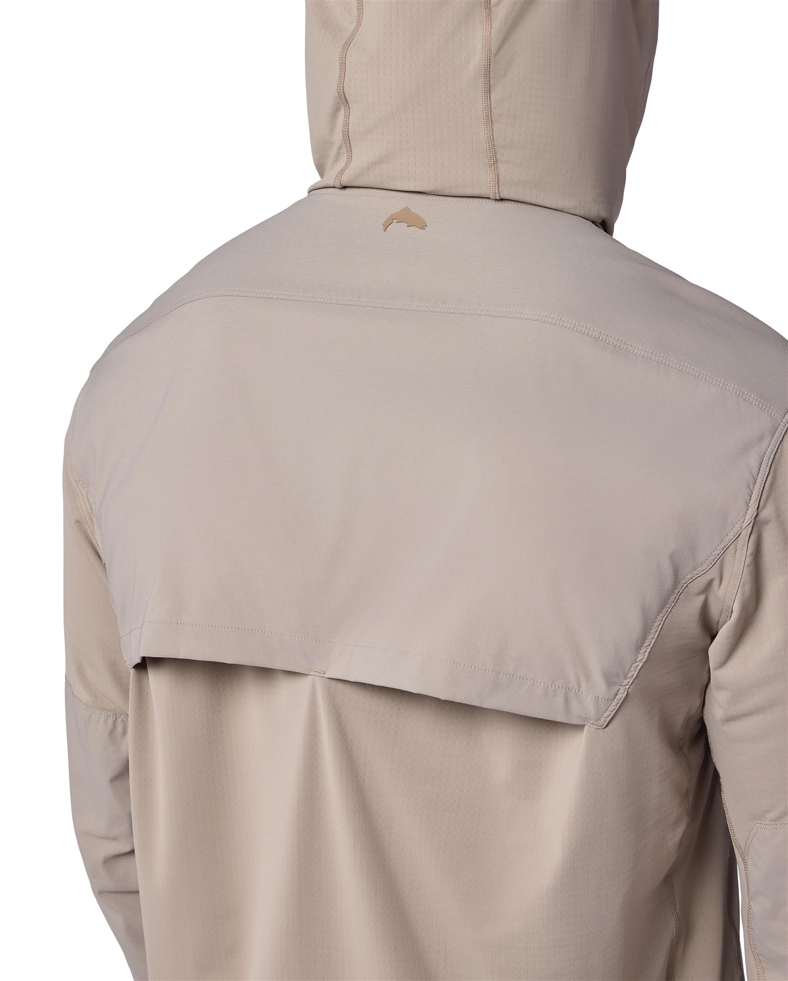 Back view of Simms Latitude BiComp Hoody with vented design for breathability