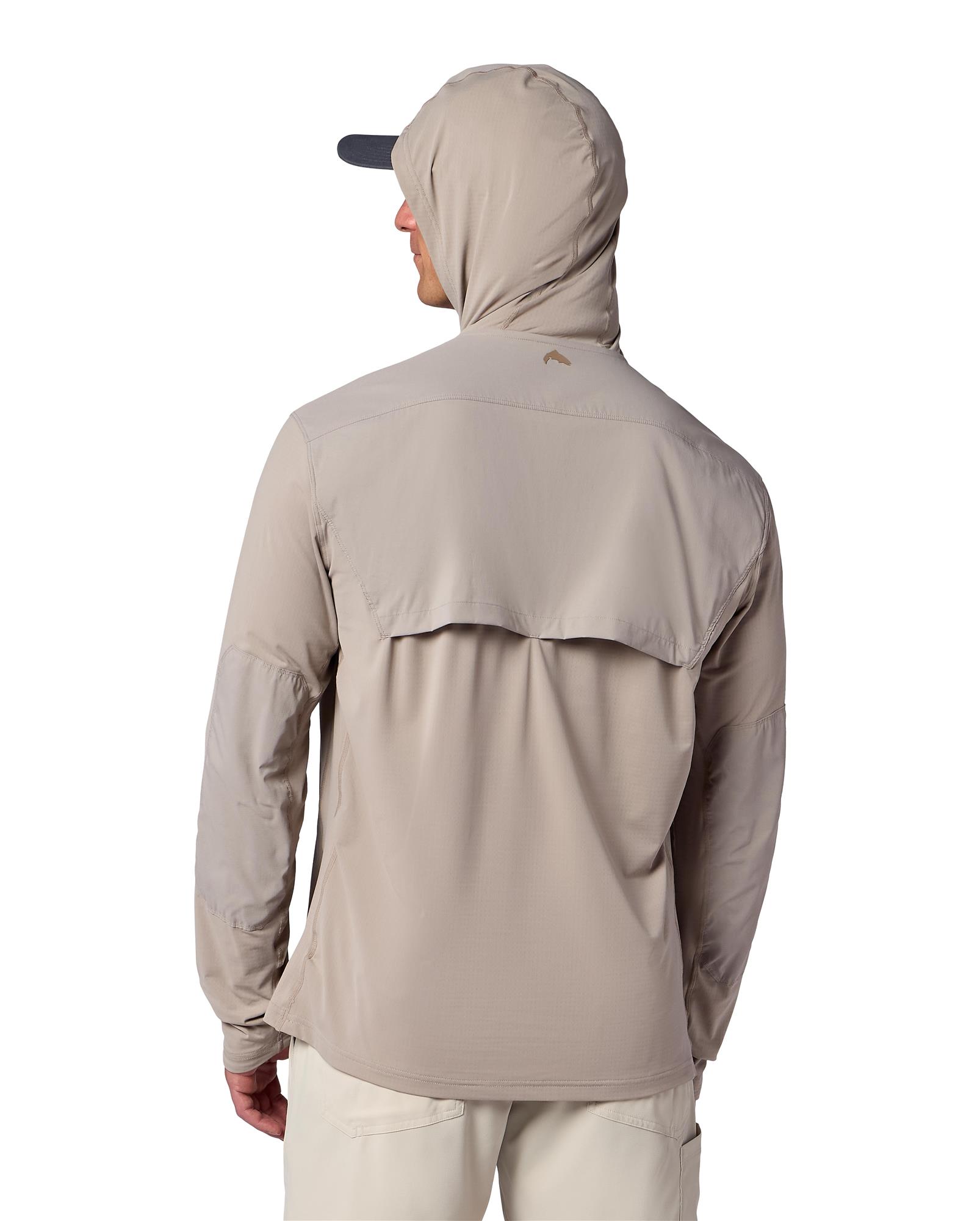 Full back view of Simms Latitude BiComp Hoody performance fishing sun hoody UPF 50+