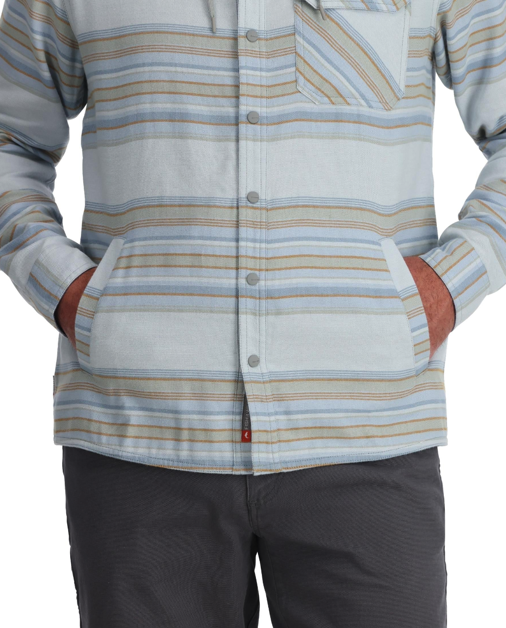 Simms Santee Flannel Hoody - rugged flannel design for active outdoor lifestyles.