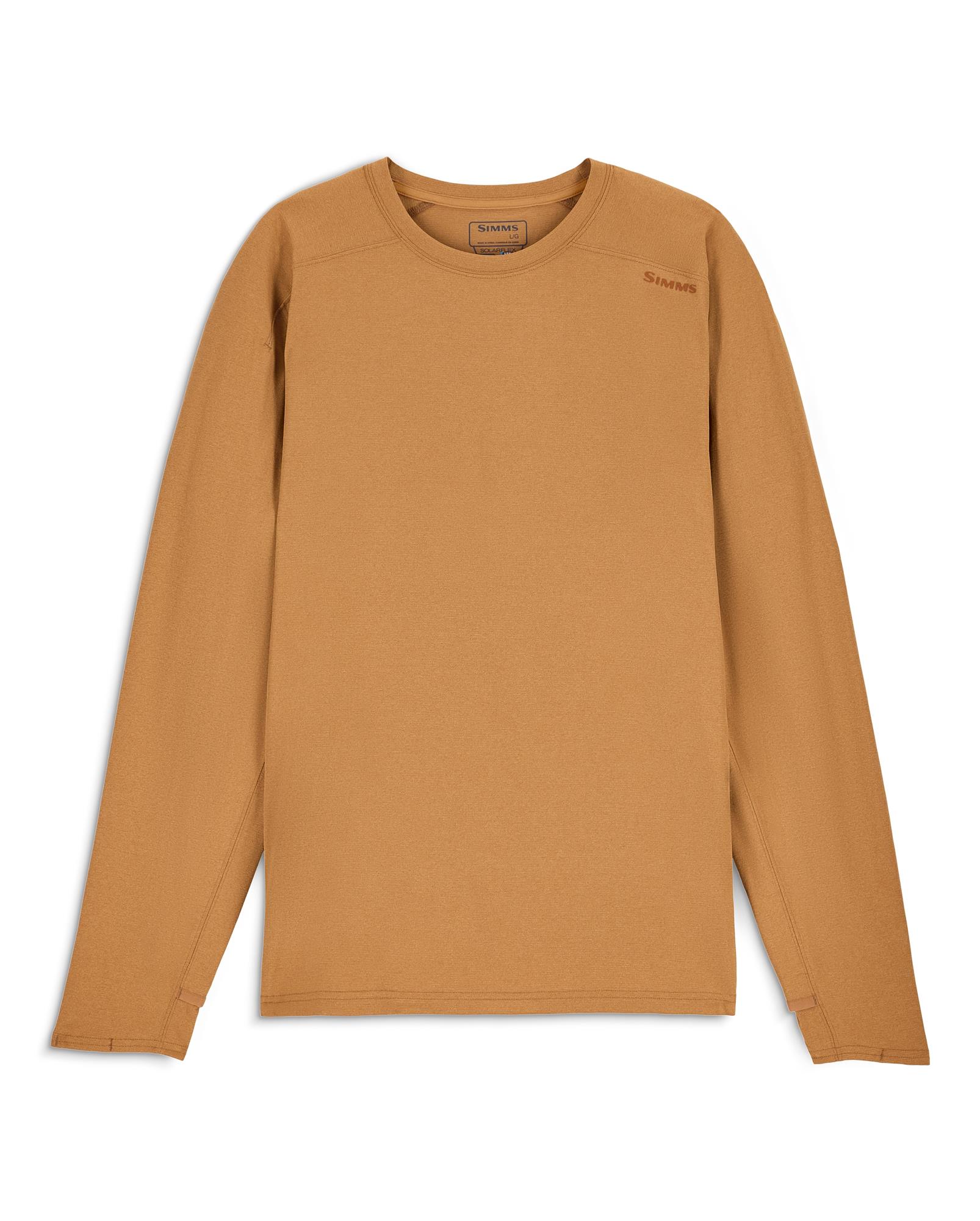 Simms Solarflex Crewneck quick dry UPF 50 long sleeve fishing sun shirt – Earthenware color