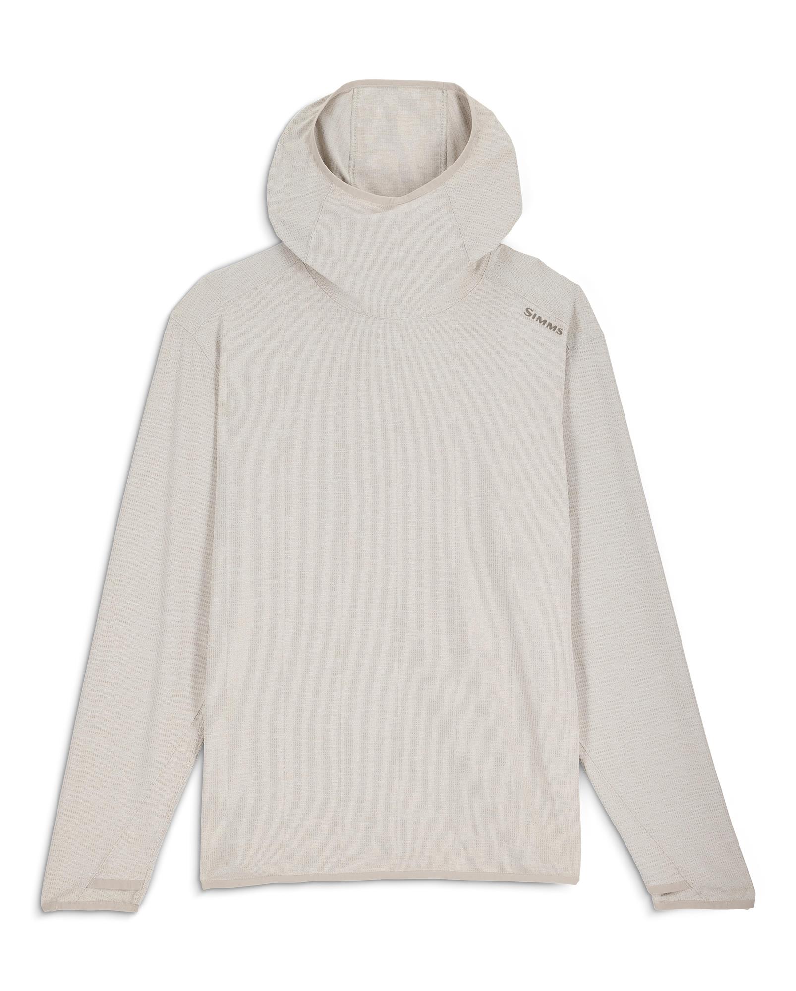 Lunar Gray lightweight fishing sun hoody with hood, long sleeve performance shirt for fly fishing