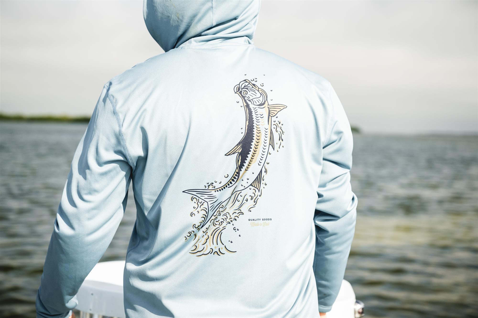 Simms Tech Hoody fishing sun shirt with UPF 30 protection on saltwater flats
