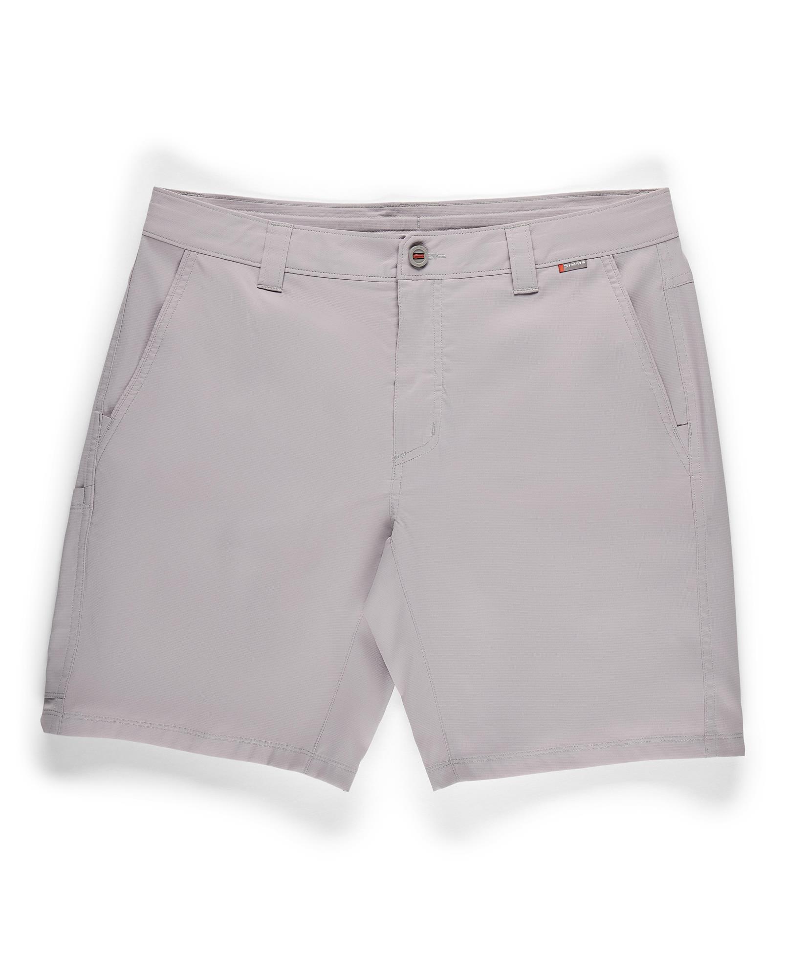 Simms Superlight Short ultra-light stretch fishing shorts flat lay