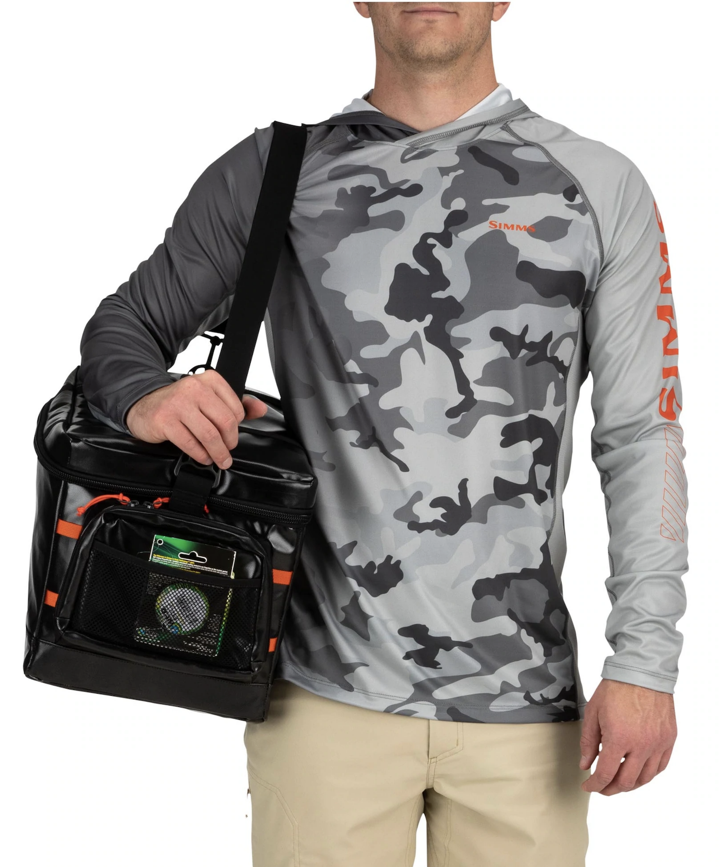 Simms Stash Bag in rugged 1200D polyester with TPU coating, perfect for durable, water-resistant storage