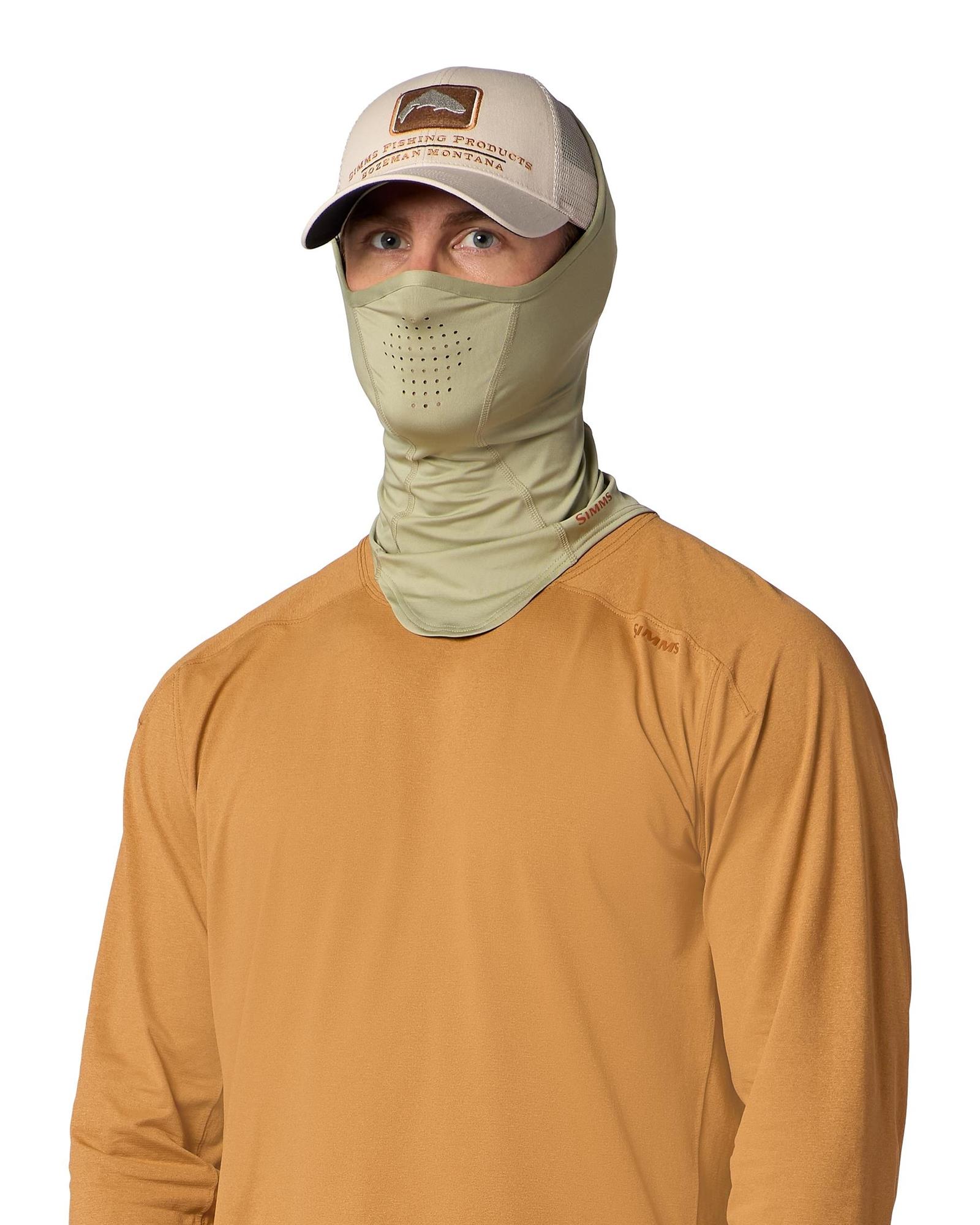 Rear view of Simms SunGaiter UPF 50 showing full neck coverage and breathable design