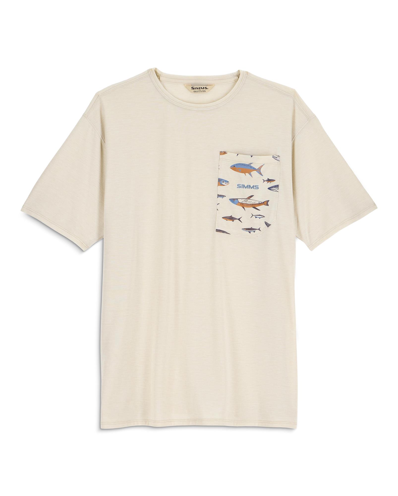 Simms Harbor Lightweight Tech Pocket T-Shirt Burnished Clay Heather moisture wicking fishing t-shirt with pocket