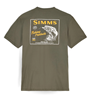Back of Simms Locals Bass Shop T-Shirt Loden color