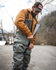 Most comfortable fishing waders thanks to the waders zipper in Simms Freestone Z Waders.