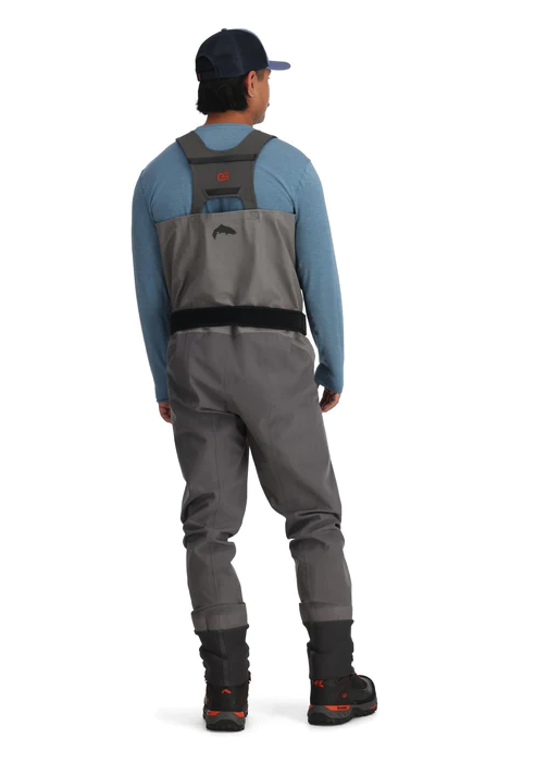 Simms G4Z Waders with ergonomic, breathable mesh suspender system for comfort and fit