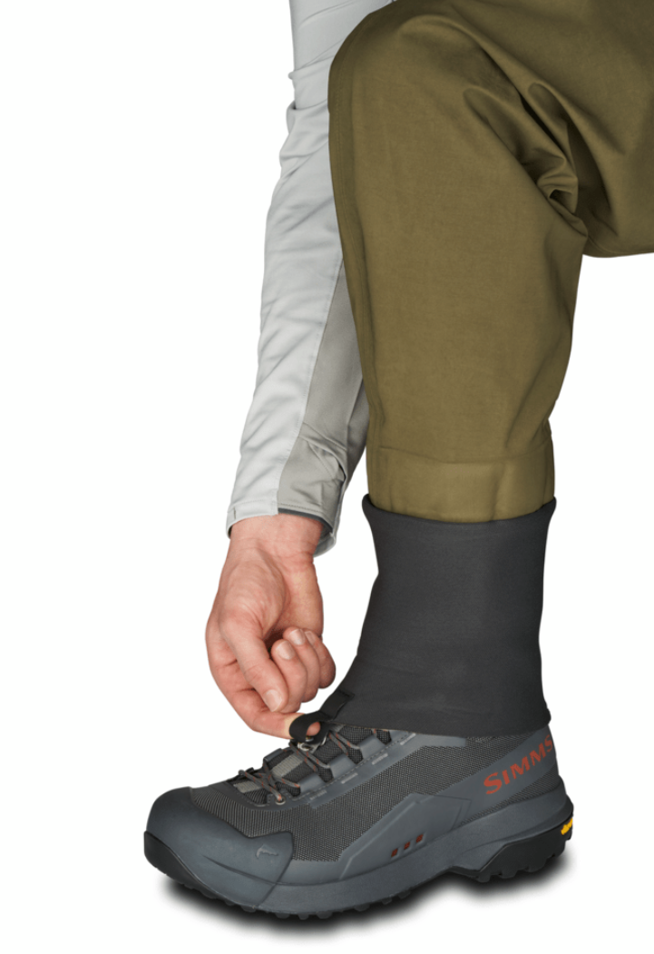 Simms Second Wind Hip Waders on man with boot on