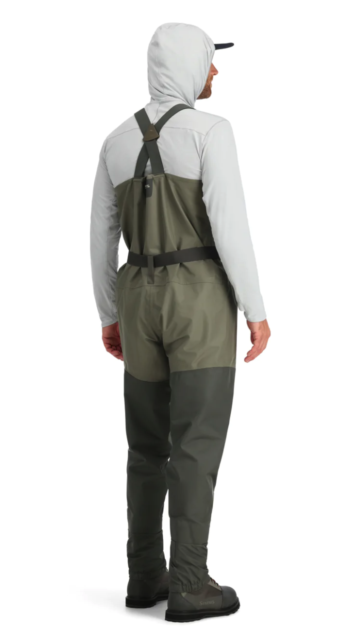 Simms Tributary Waders featuring fleece-lined hand-warming pocket and zippered stash pocket