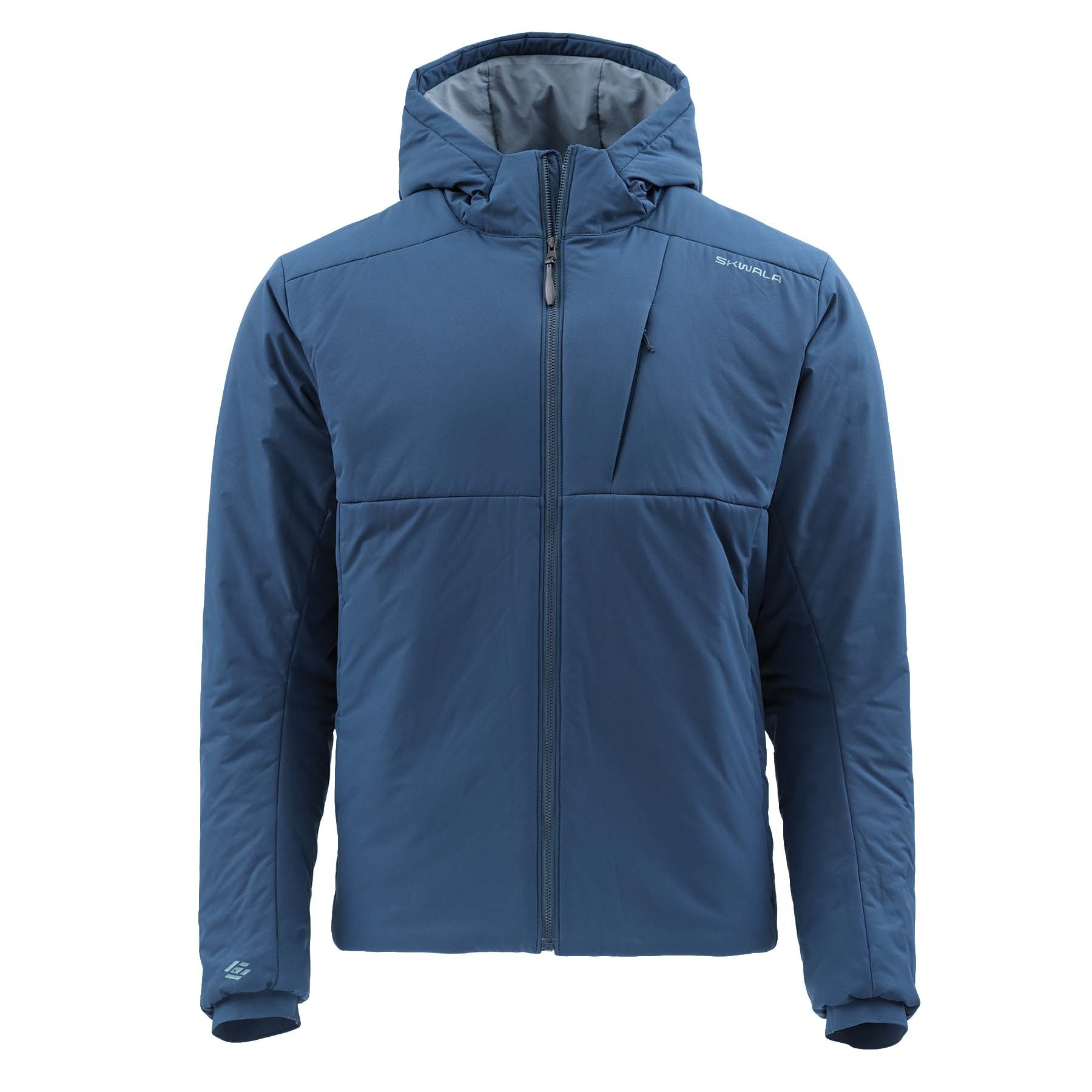 Front view of Skwala Fusion 3/2 Puffy Jacket lightweight insulated fishing jacket midnight blue