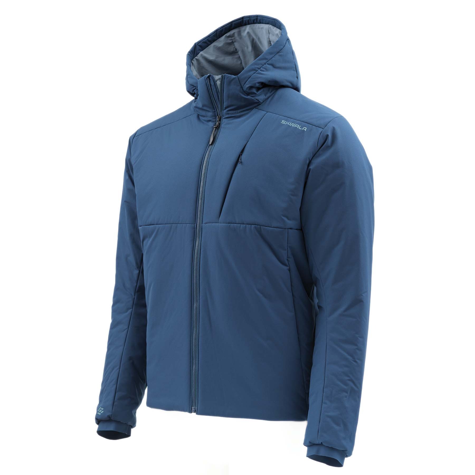 Side profile of Skwala Fusion 3/2 Puffy Jacket stretch insulated fly fishing jacket