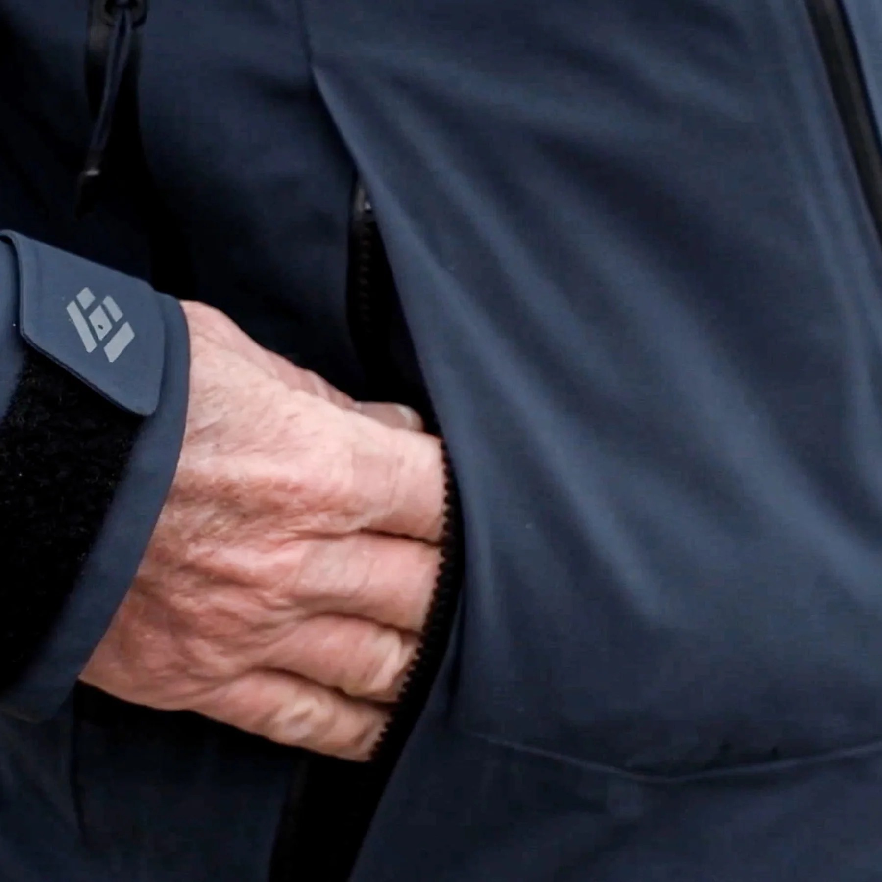 1. Skwala RS fishing rain jacket pass-through pocket designed for warm hands in wet winter conditions