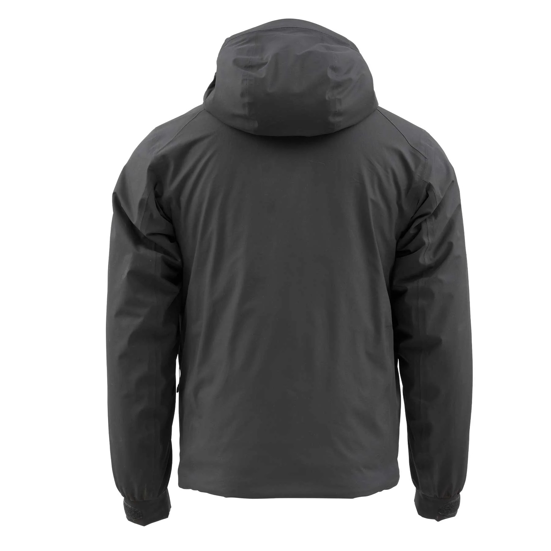 1. Skwala RS Outpost insulated wading jacket back view for snow, rain, wind, and freezing fishing conditions