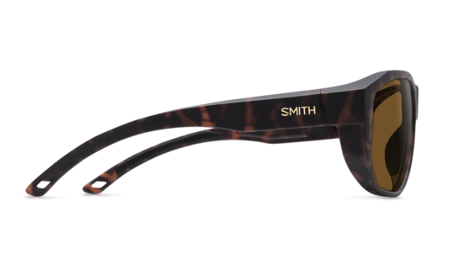 Side view of Smith Outrigger Polarized Sunglasses Matte Tortoise Brown