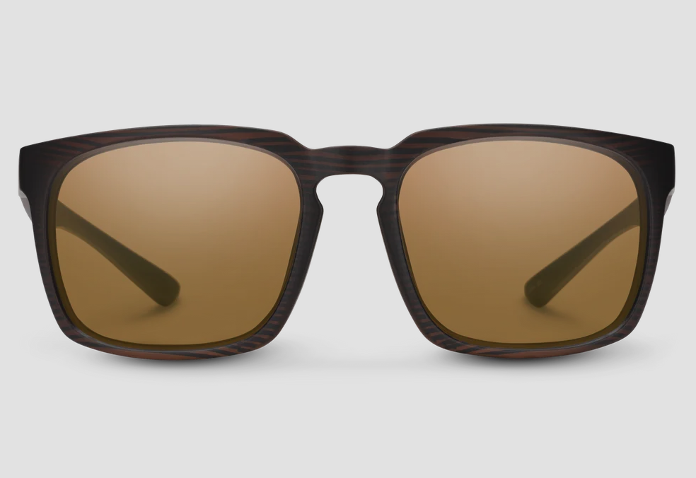 Front on view of Suncloud Hundo Polarized Sunglasses Burnished Brown color