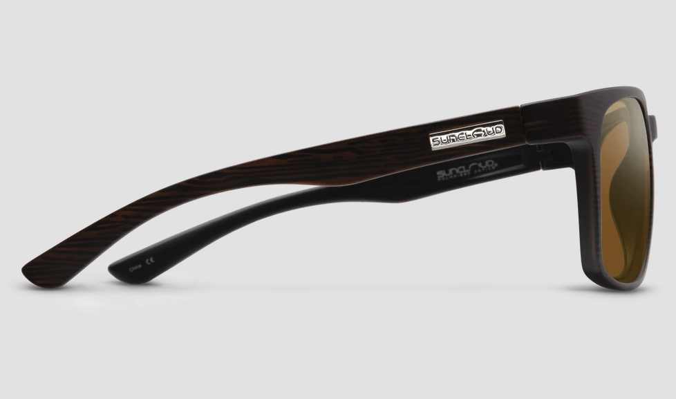 Side profile of Suncloud Hundo Polarized Sunglasses Burnished Brown color