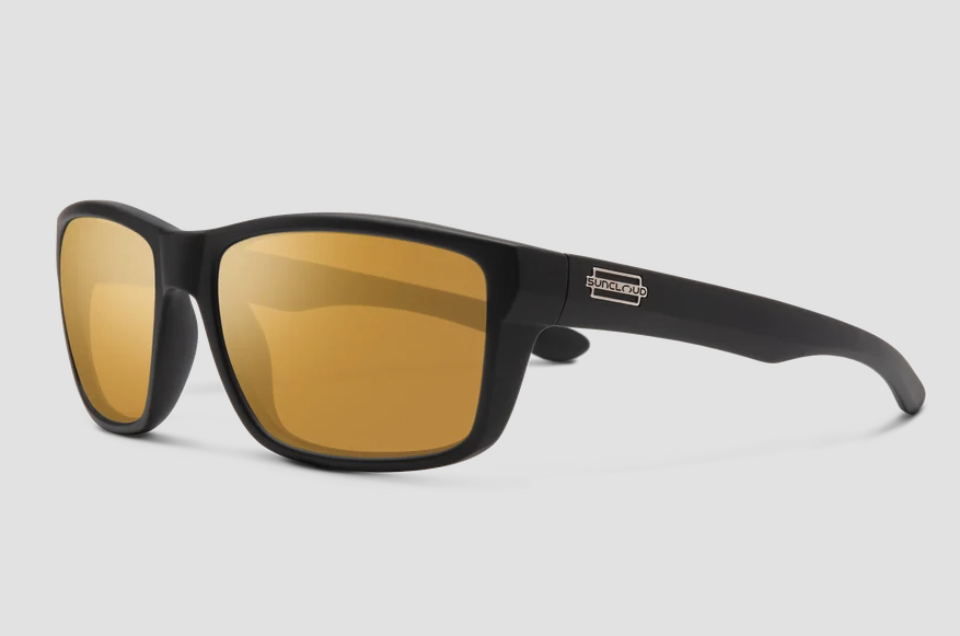 Suncloud Mayor Polarized Sunglasses Matte Black Sienna Mirror color angle