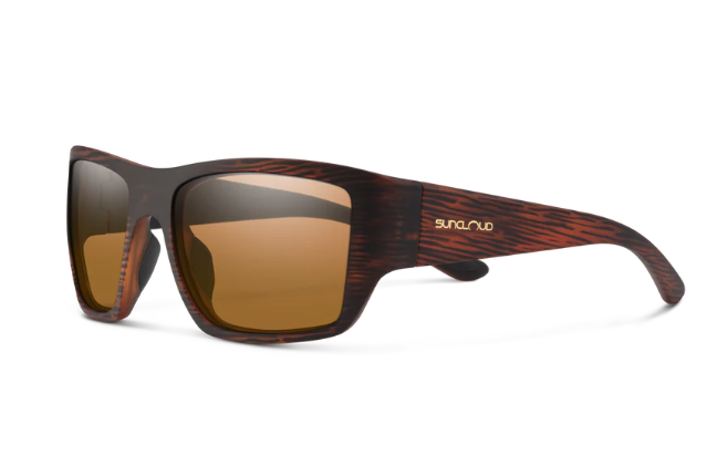 Angled view of Suncloud Sculpin Polarized Sunglasses Matte Burnished Brown color