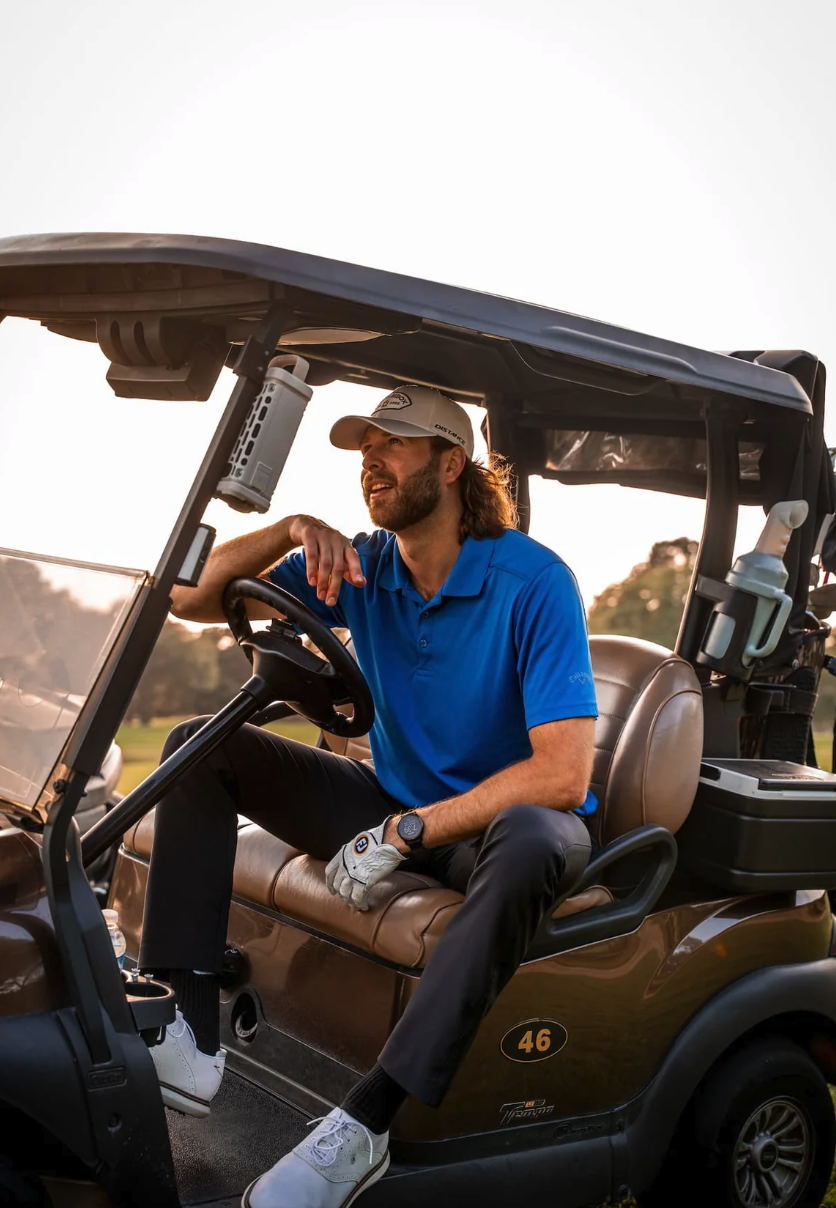 Turtlebox Ranger Speaker on golf cart post.