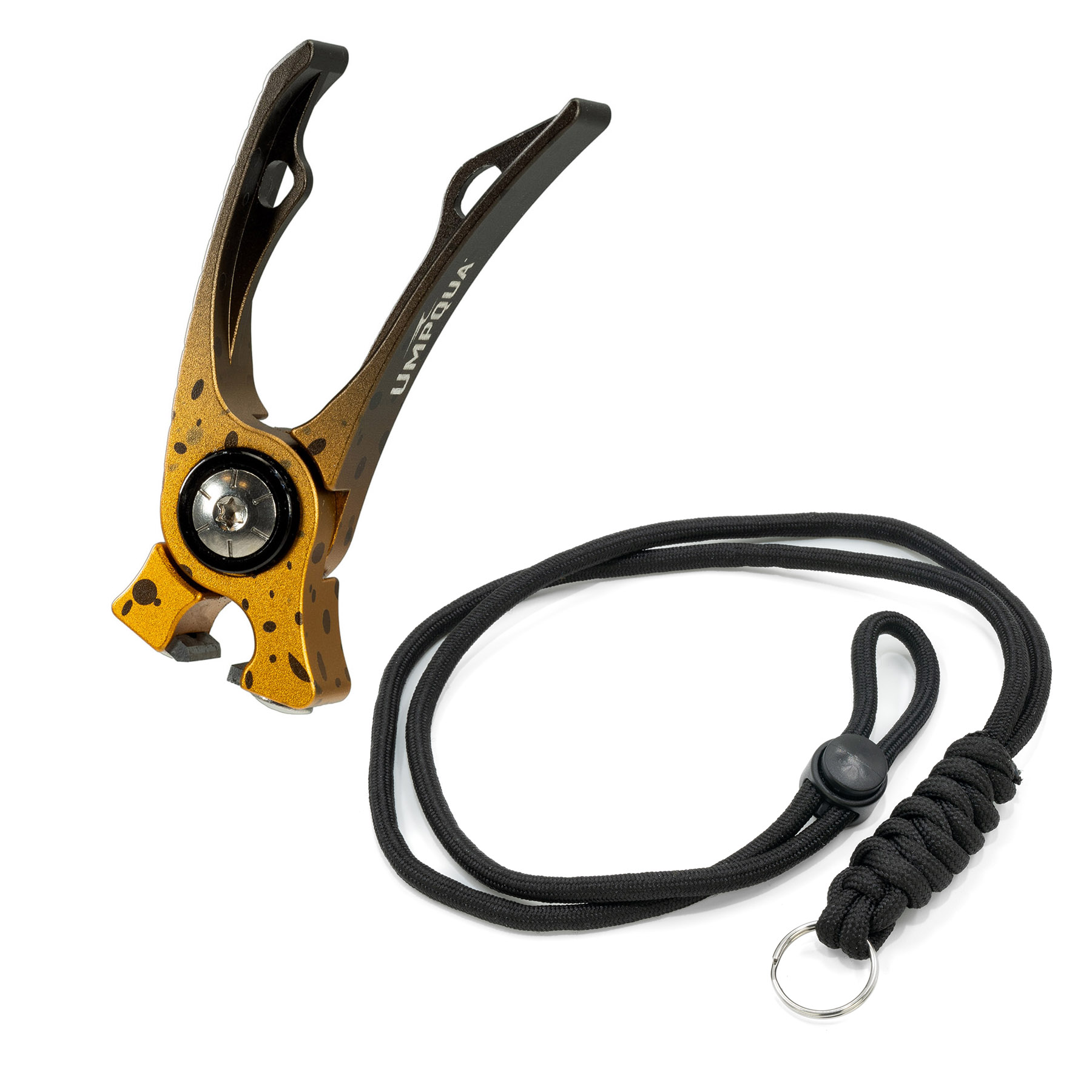 Umpqua RiverRun nipper and lanyard artist edition brown trout pattern fly fishing line cutter stainless steel blades